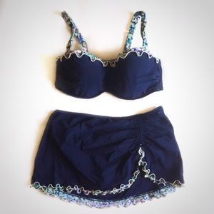 Navy Blue Two-Piece Swimsuit 💦